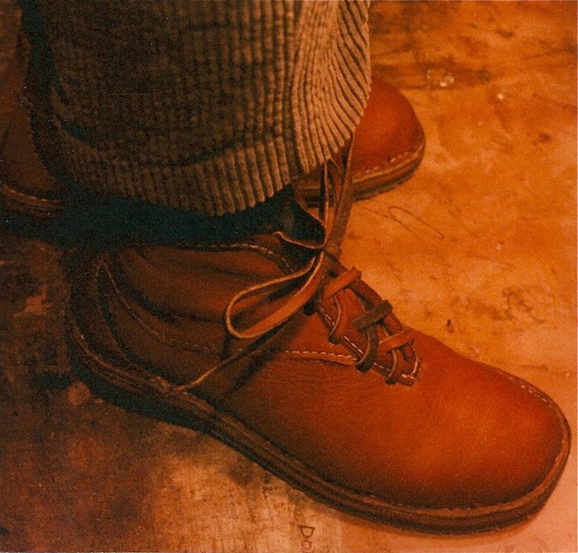 High tan shoes with piping front view. | Davy Rippner